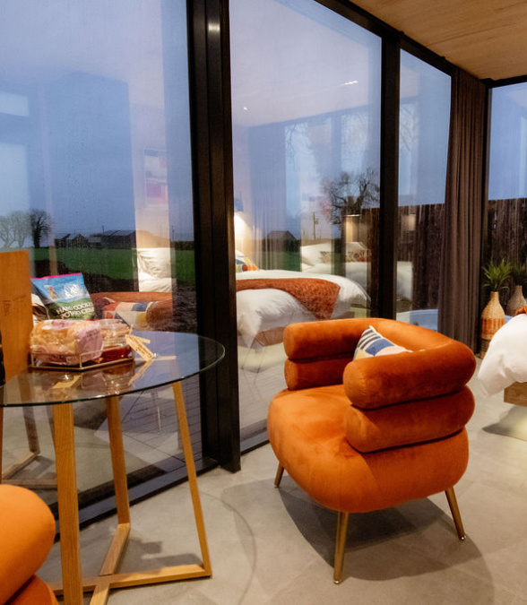Sunset House. Lough Neagh Mirror Houses. Photographer Abigail Rose West