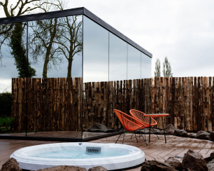 Sunset House. Lough Neagh Mirror Houses. Photographer Abigail Rose West