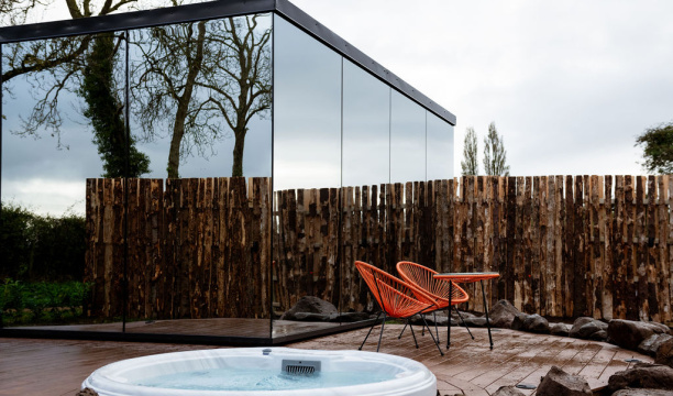 Sunset House. Lough Neagh Mirror Houses. Photographer Abigail Rose West